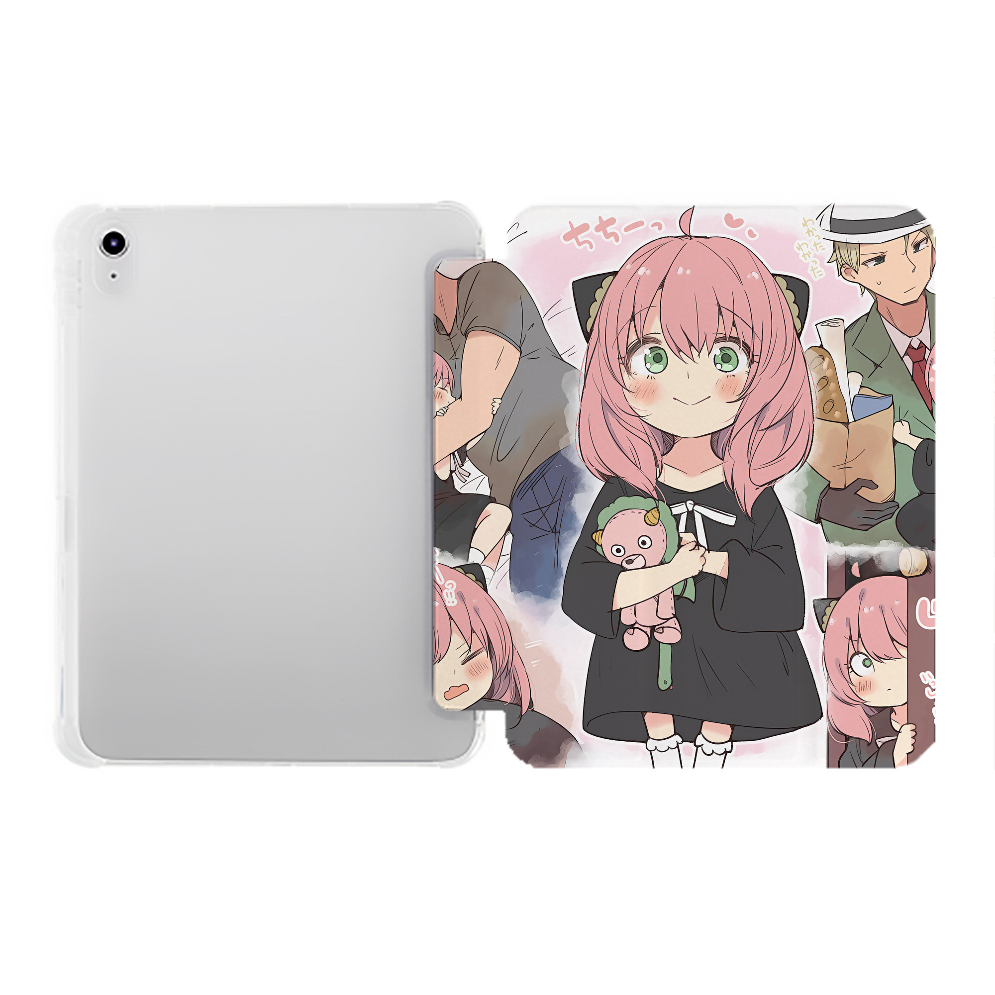 （画像用） SPY×FAMILY间谍家家酒 IPad ケース ペン収納付き 三つ折りスタンド PUレザー×シリコン 対応機種9.5/10.5/10.9インチ